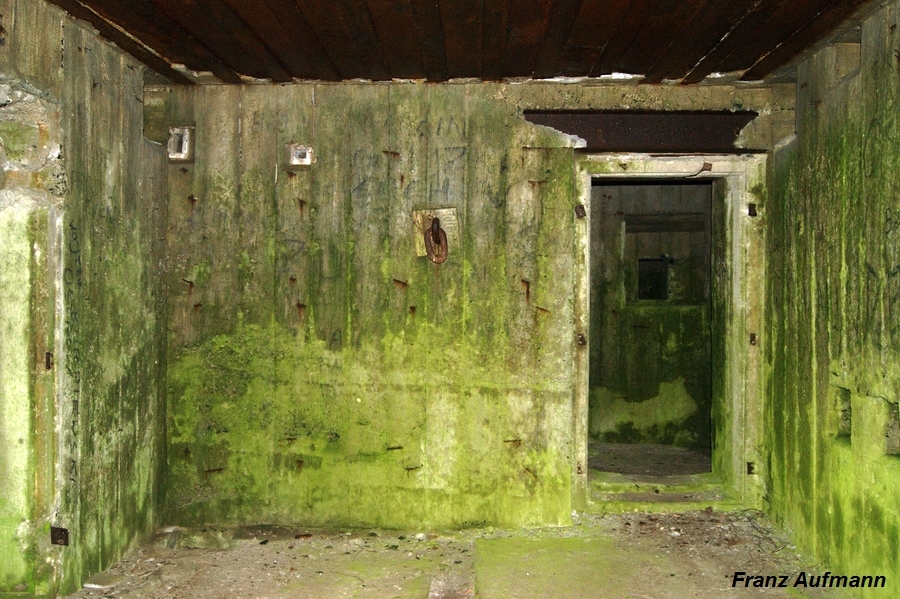 Fot. 09. Widok tylnej ściany środkowej izby bojowej. W ścianie osadzone jarzmo do montażu uzbrojenia.