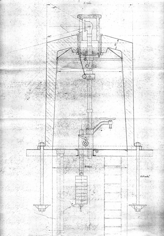 Rys. 01. Jednym z pierwszych opracowań elementów pancernych sporządzonych w zakładach Škody w latach 1933 i 1934 jest projekt kopuły obserwacyjnej o łącznej masie 12 ton z października 1933 roku.