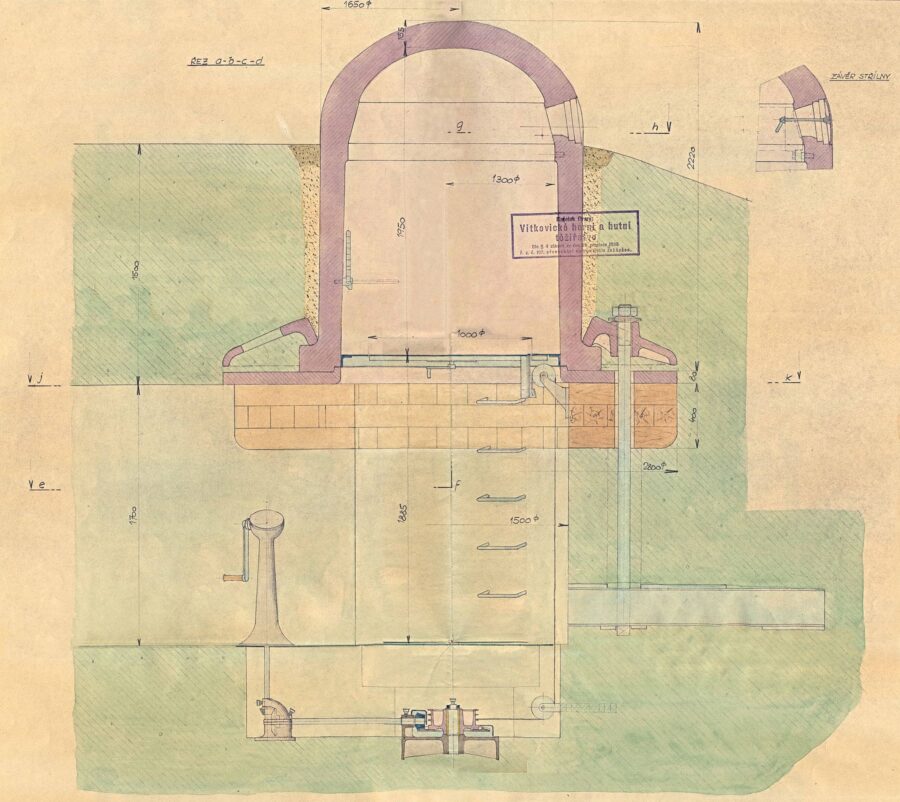 Rys. 02 – Przyjmuje się, że pierwszy projekt kopuły VHHT z lutego 1935 roku był ustawiony na podkładzie wykonanym z drewnianych bali o przekroju czworokąta.